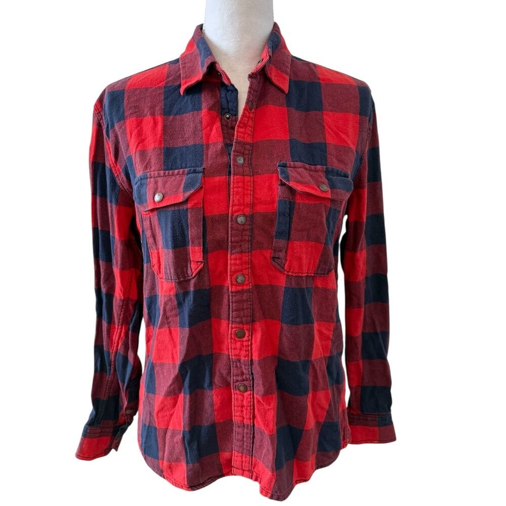 Y2K JNCO Red Plaid Buffalo Check Flannel button down shirt M